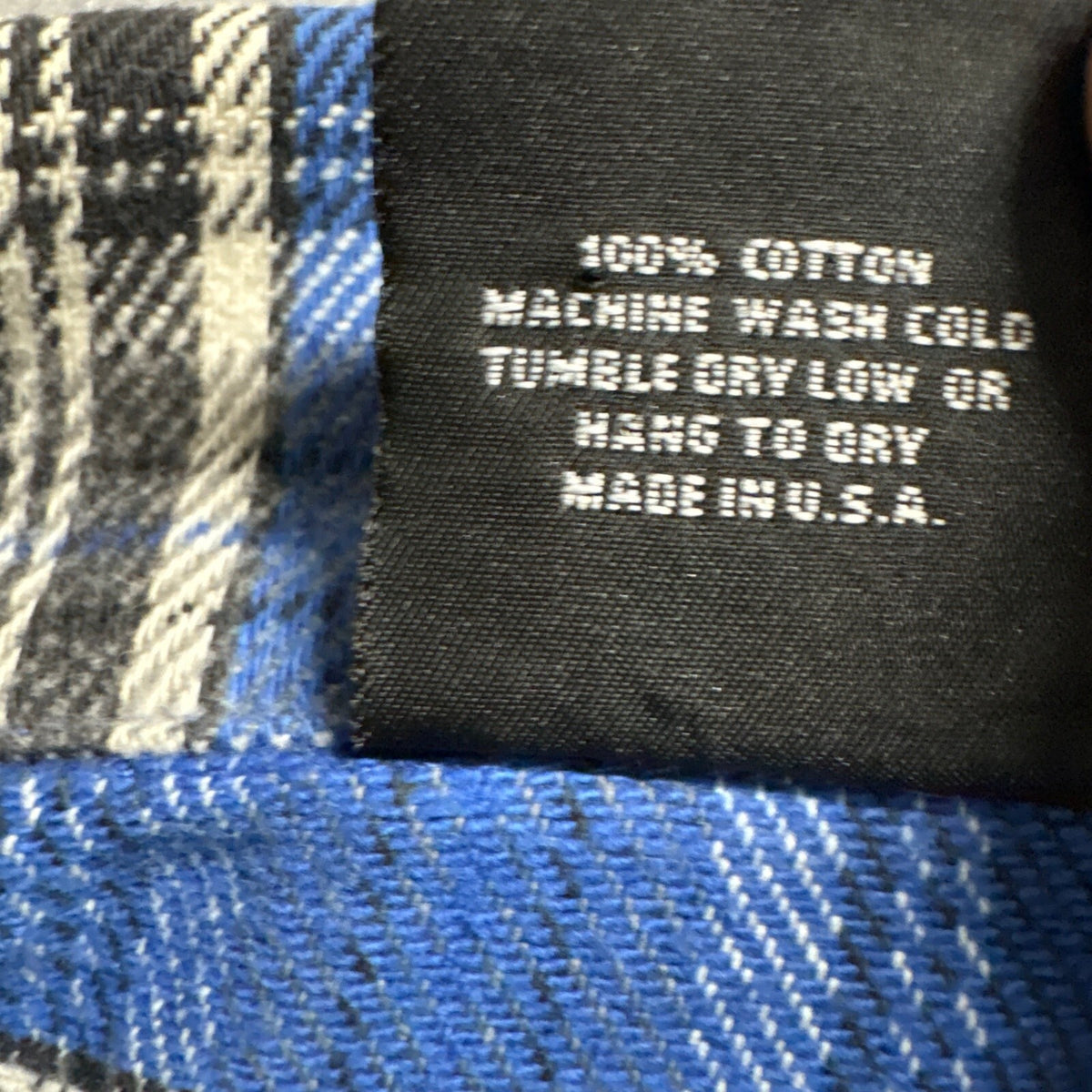 Vintage 90s No Fear Full Zip Flannel Plaid Shirt Mens XL Blue USA Made