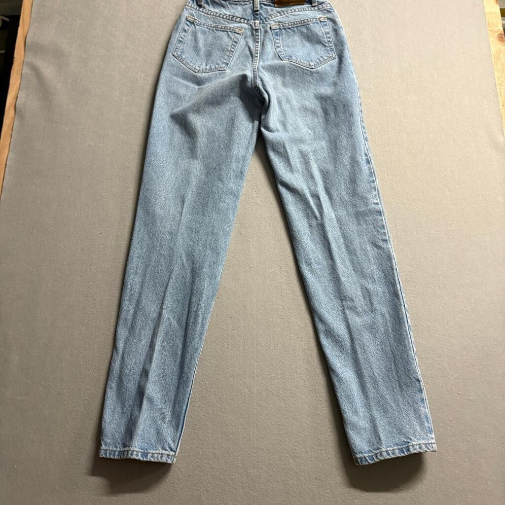 Vintage Faded Glory High Rise Mom Jeans Womens 8 Tall Light Wash 100% Cotton