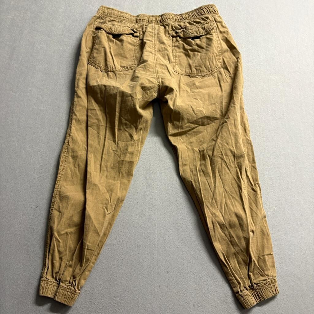 Iron Co Mens Cargo Jogger Pants Large L 36 Brown Cotton Spandex Elastic Waist