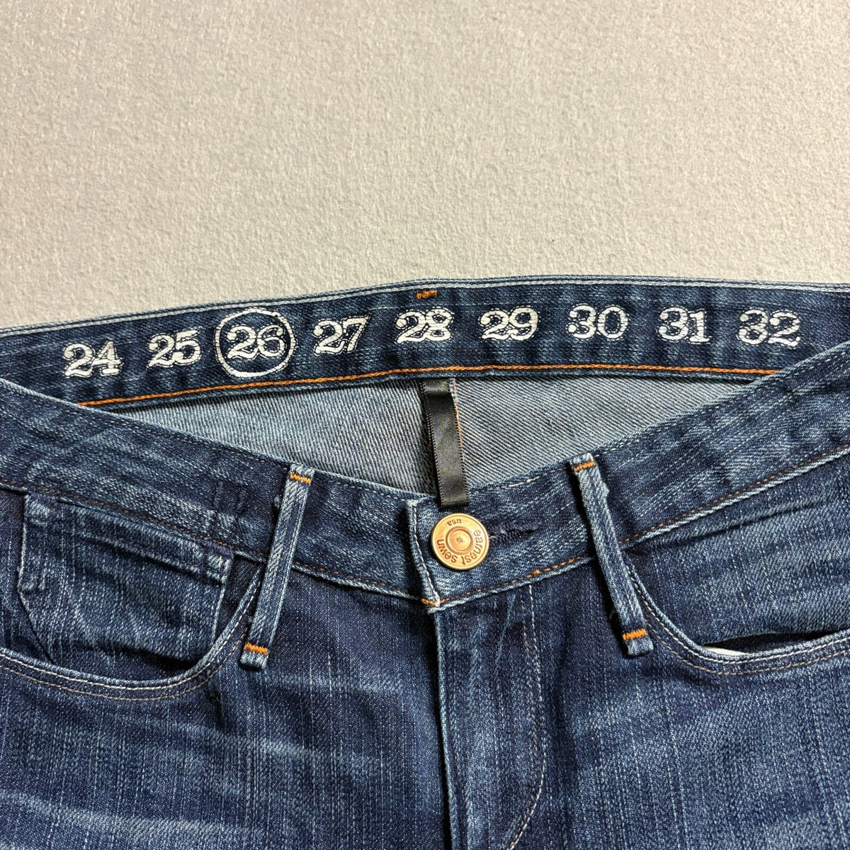 Earnest Sewn Harlan Slimmer 283 Womens Jeans Size 26 Dark Wash Made in USA