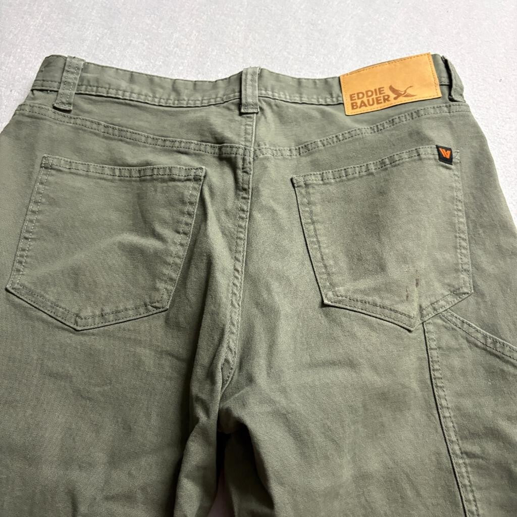 Eddie Bauer Canvas Utility Pants Mens 32x32 Green Cotton Blend Workwear