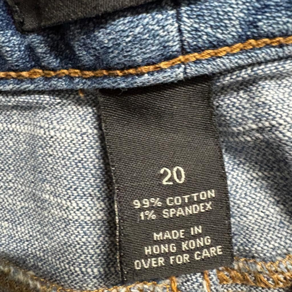 Venezia Jeans Womens Plus Size 20 Blue Denim Capri Crop Pants Stretch