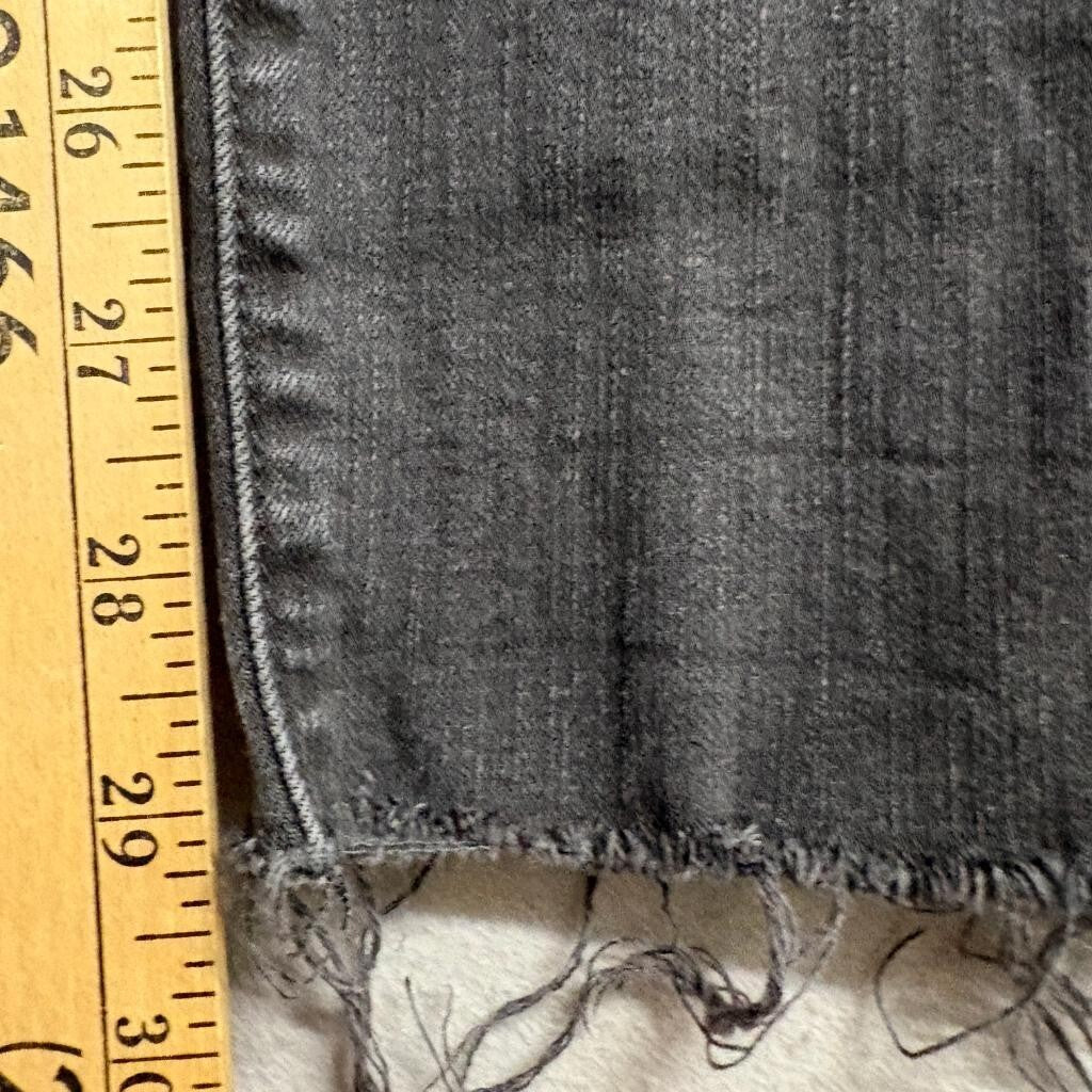Madewell 9 High-Rise Skinny Jeans Womens 26T Black Distressed Raw Hem Tall