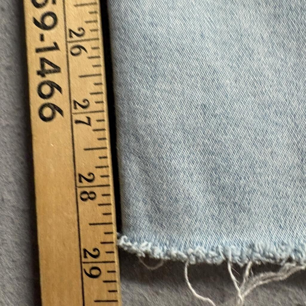 Paige Amber Slim Straight Jeans Womens Size 28 Light Wash Raw Hem Stretch Denim