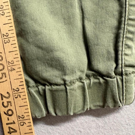 V.I.P. Womens Cargo Jogger Pants Size 7/8 Green Utility Elastic Waist Stretch