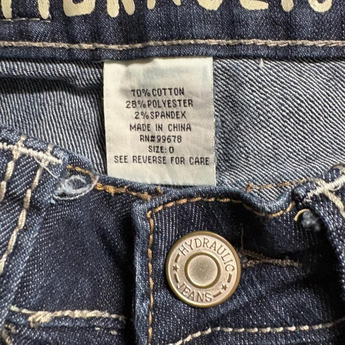 Hydraulic Jeans Womens Size 0 Blue Denim Capri Cropped Thick Stitch Y2K