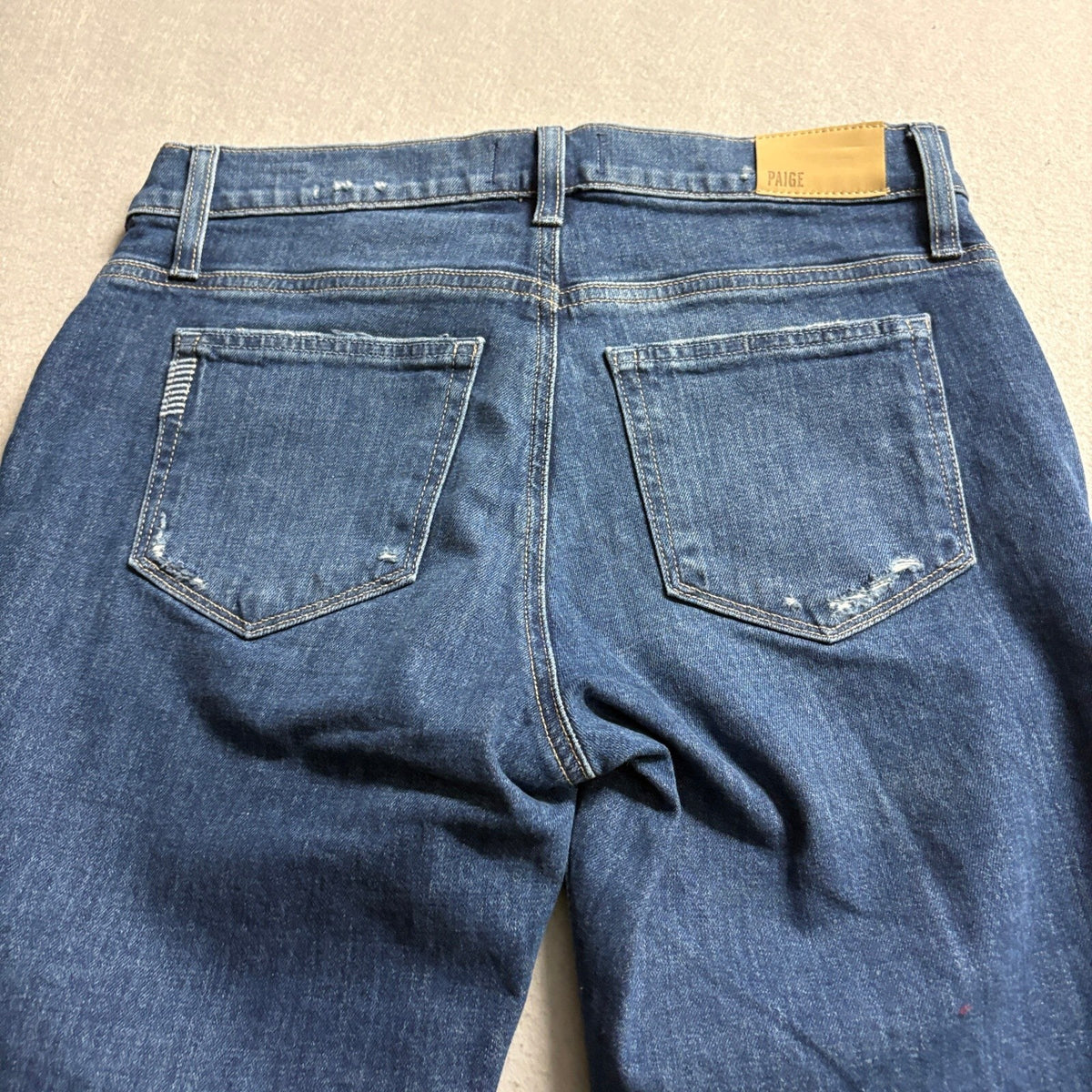 Paige Noella Maternity Jeans Size 26 Elastic Side Panel Straight Leg Denim Blue