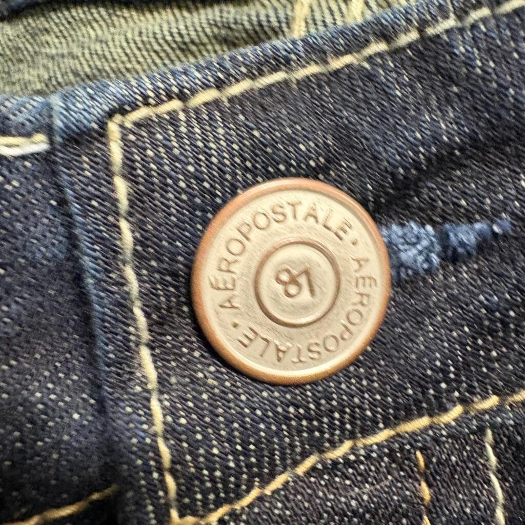 Aeropostale Bayla Skinny Jeans Womens 3/4 Short Dark Wash Blue Denim Stretch