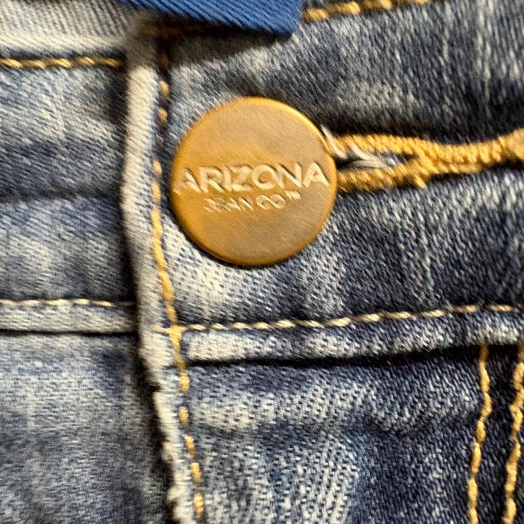 Arizona Jean Co Womens Bootcut Jeans Size 21 Mid Rise Blue Denim Stretch
