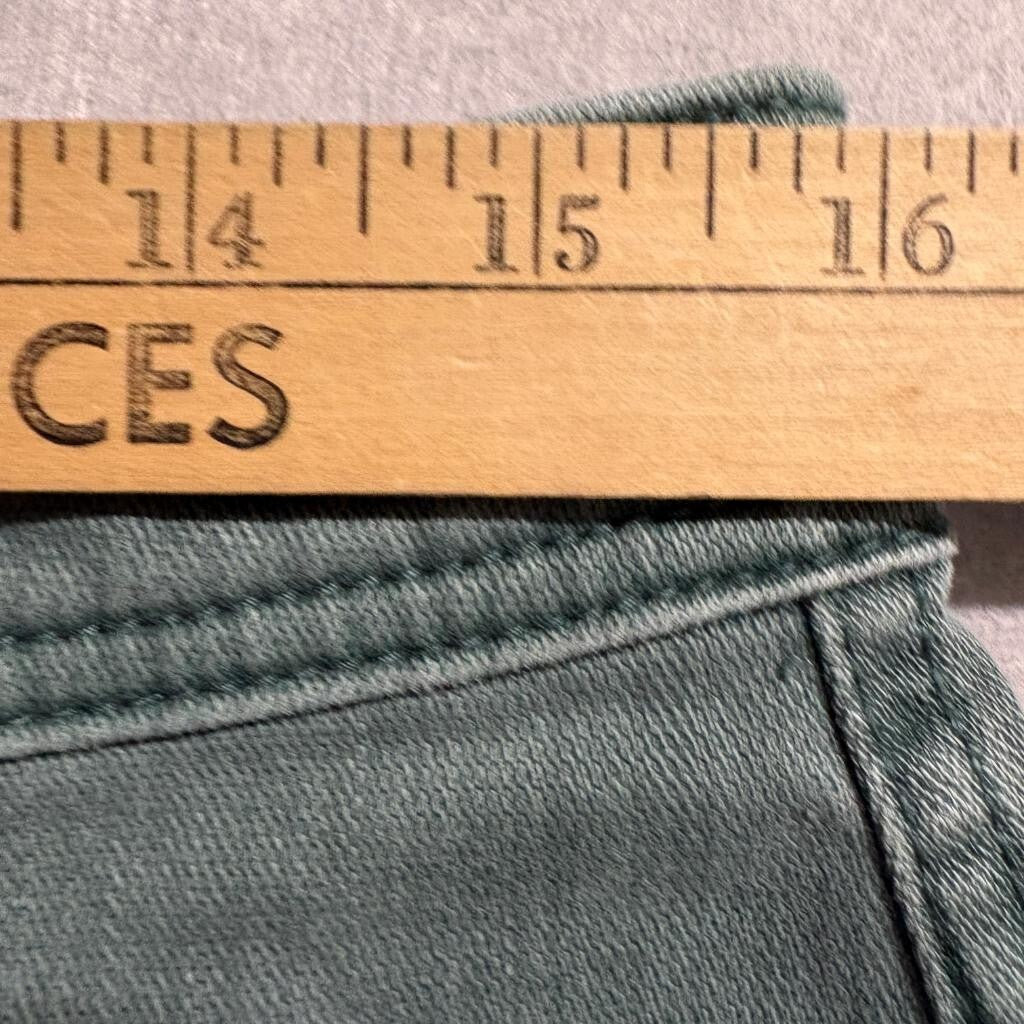 Gap Barrel Khaki Pants Womens 12 Tall Green Utility High Rise Stretch Carpenter