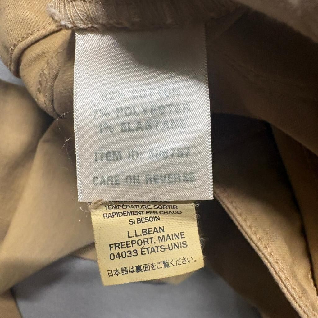 LL Bean True Shape Denim Jeans Womens 14 MT Tan Classic Fit Straight Leg NWT