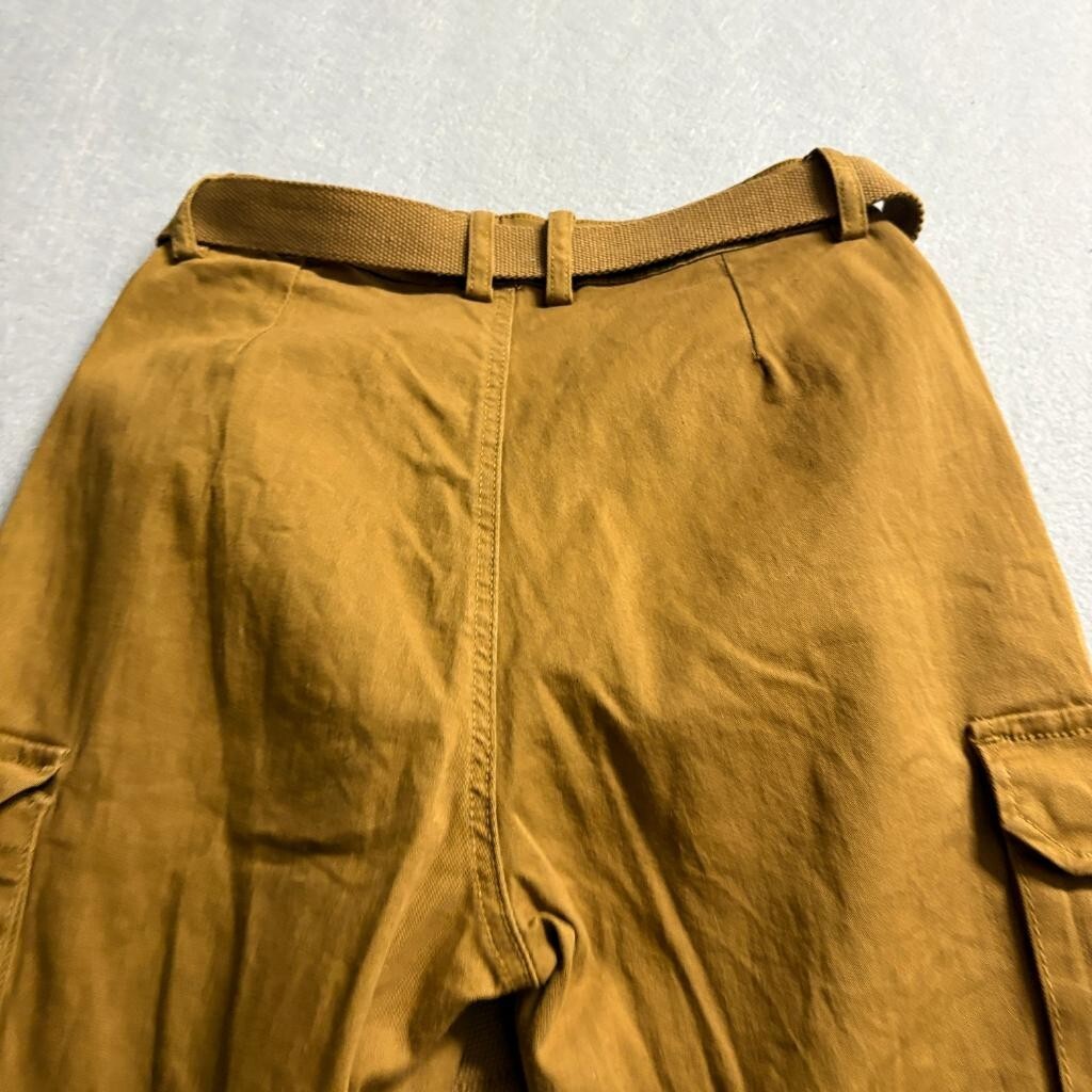 American Bazi Womens Cargo Jogger Pants Size S Brown Belted Utility Stretch