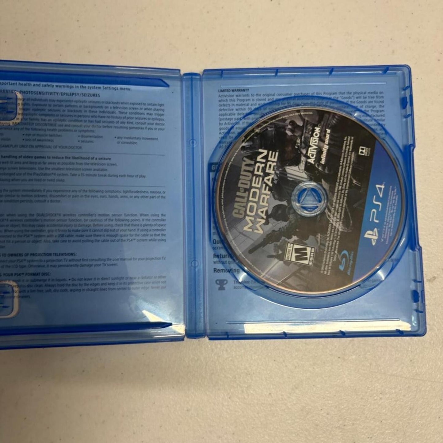 Call of Duty Modern Warfare PS4 PlayStation 4 Game Disc Case Tested