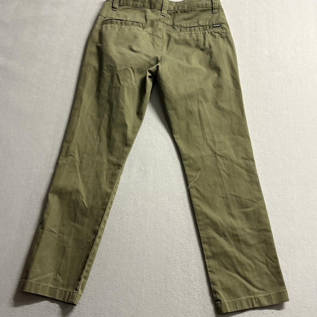 Volcom Mens Chino Pants Size 29 Green Cotton Blend Casual Skate Trousers