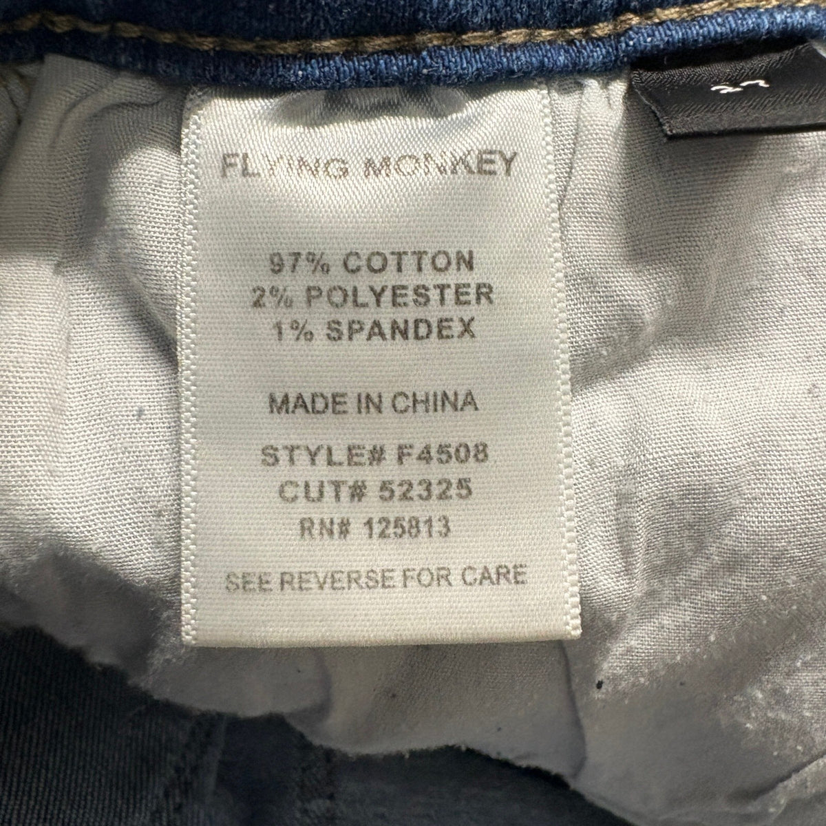 Flying Monkey Womens Size 27 Distressed Straight Leg High Rise Blue Jeans F4508