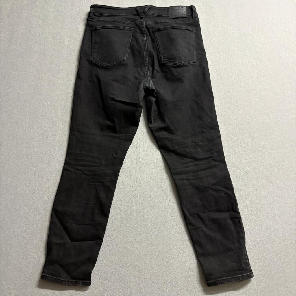 Volcom Liberator High Rise Jeans Womens Size 31 Black Denim Skinny Stretch
