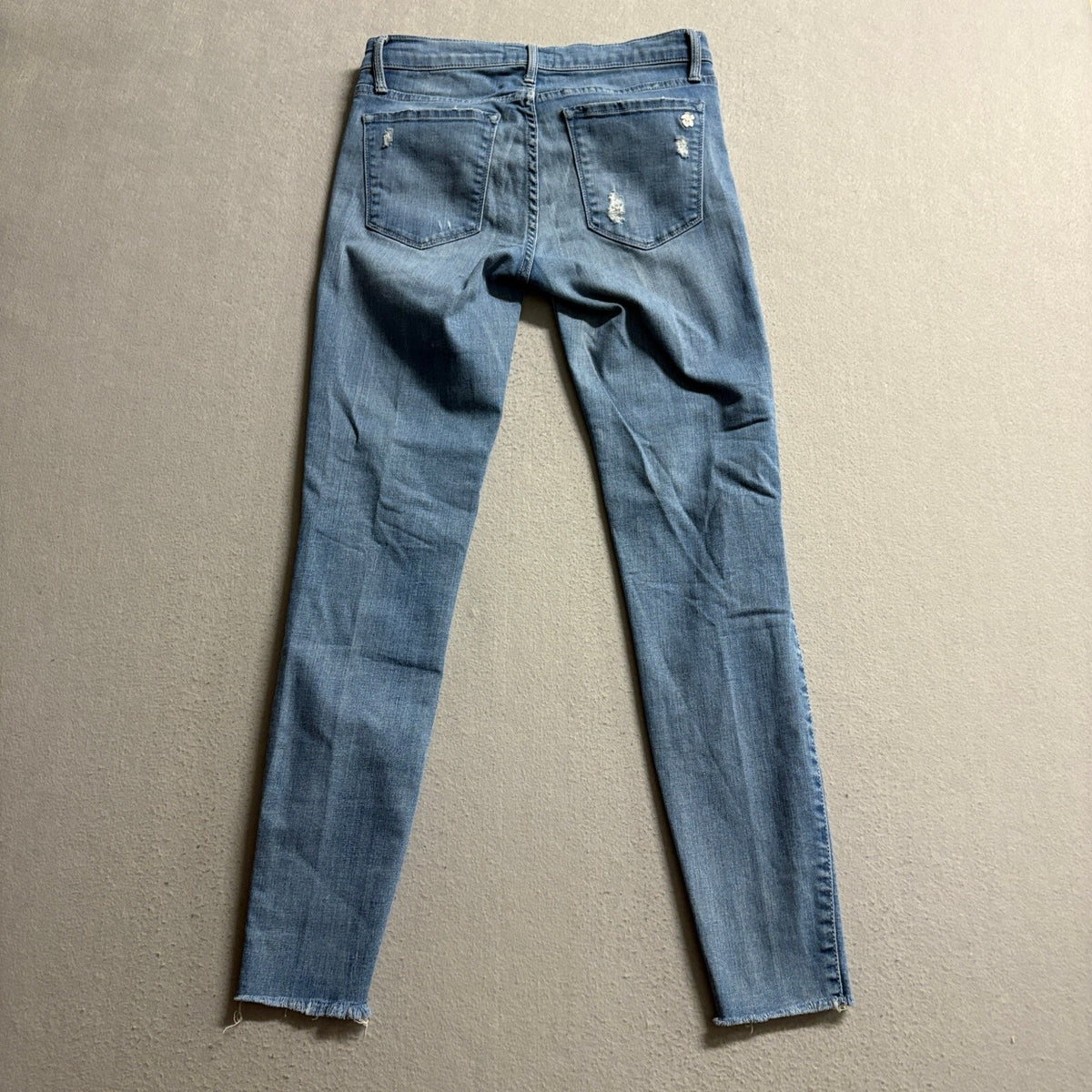 Black Orchid Noah Ankle Fray Skinny Jeans Womens 27 Medium Wash Distressed Raw