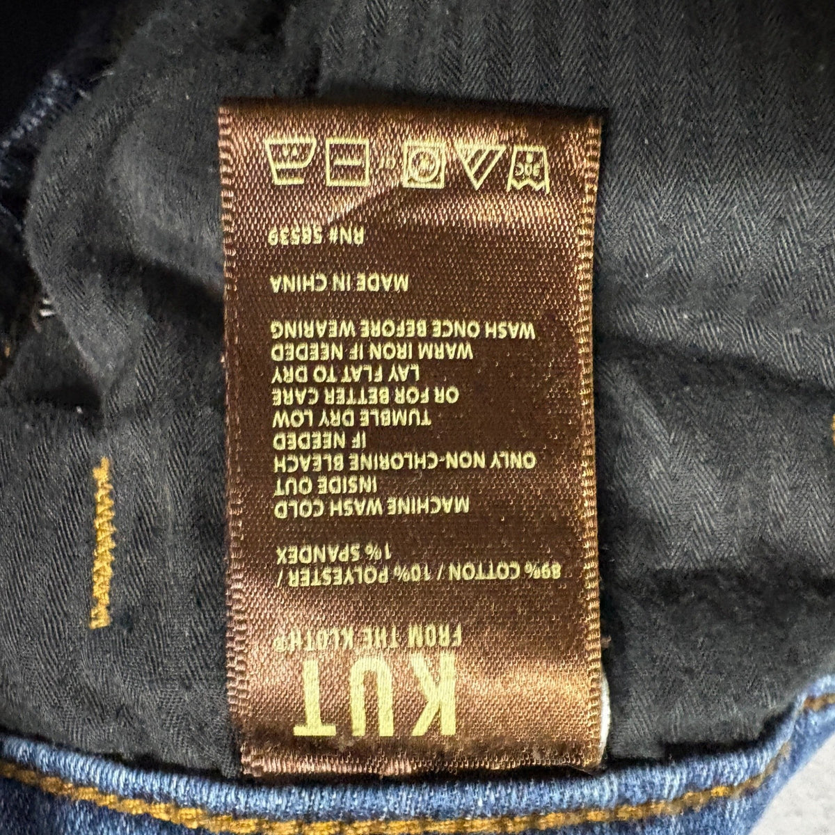 Kut from the Kloth Jeans Womens 14 Blue Denim Straight Leg Stretch SP094MJ6