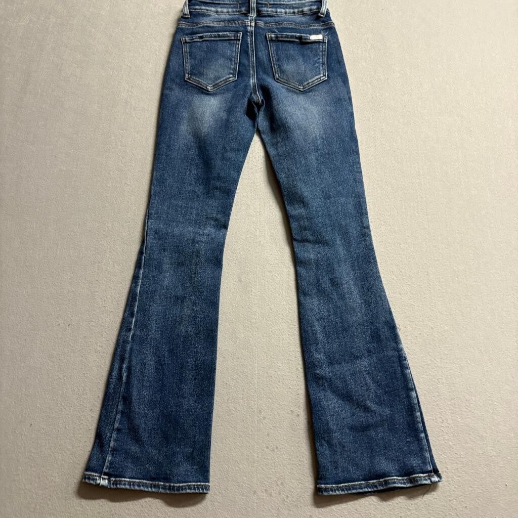 Disclosure Flare Jeans Womens Size 0/24 Blue Denim Stretch Mid Rise