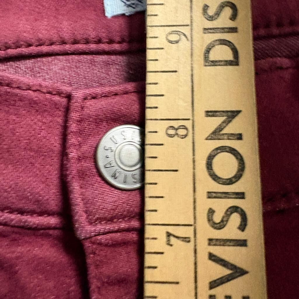 Susina Skinny Jeans Womens 26 Burgundy Red Stretch Denim Pants
