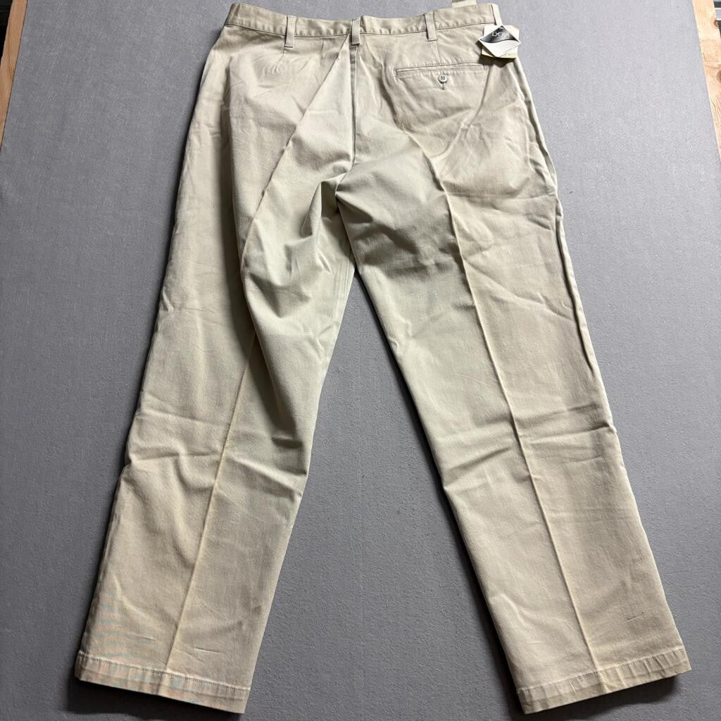 Merona Stretch Chino Pants Mens 38x30 Stone Beige Cotton Lycra Flat Front NWT