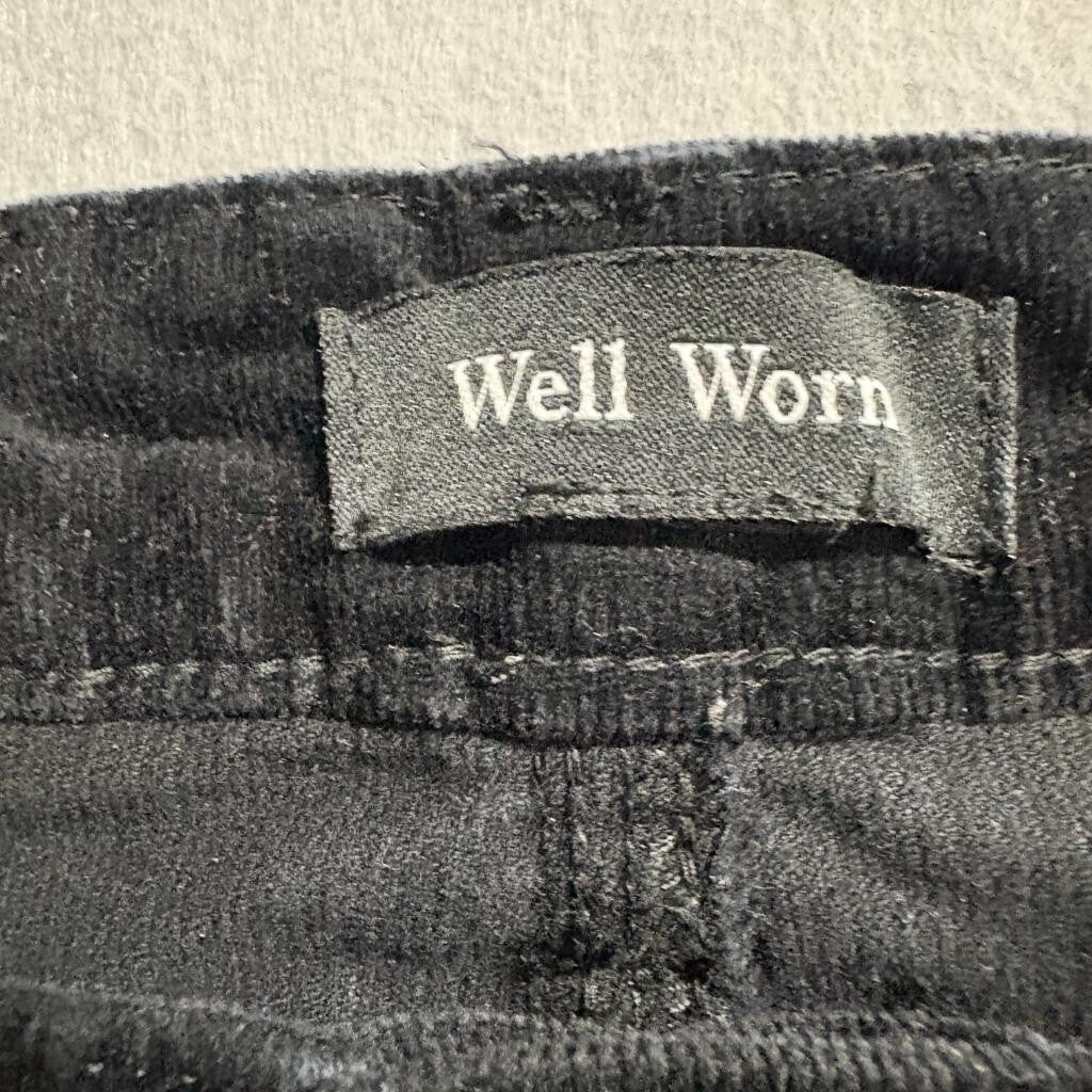 Well Worn Womens Corduroy Pants Black Skinny High Rise Stretch Size 28x28