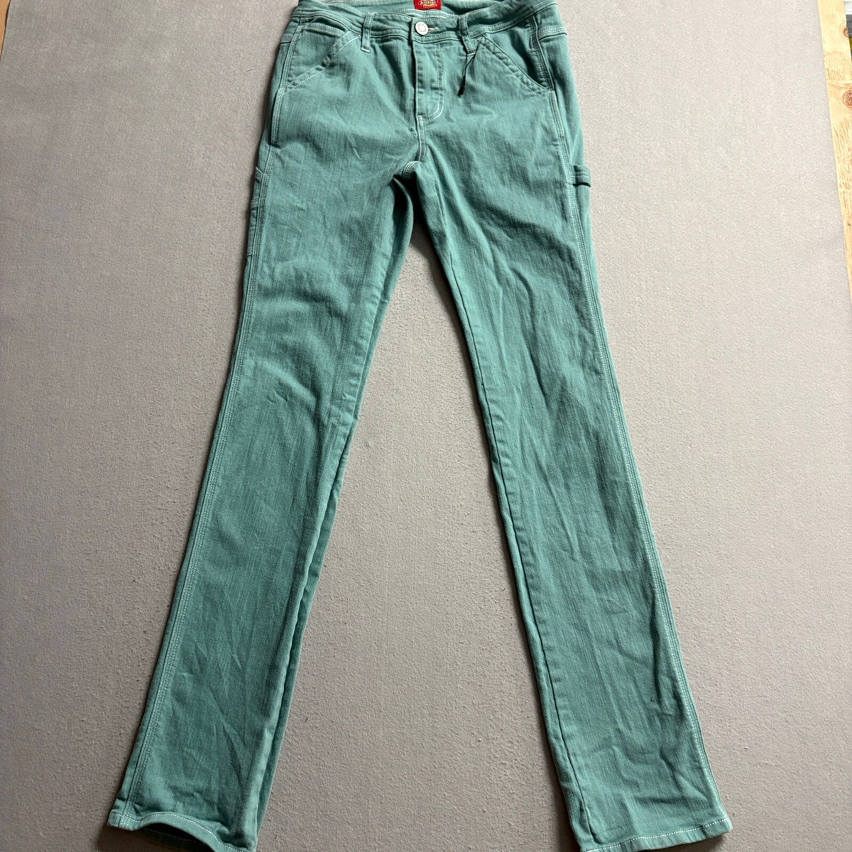 Dickies Carpenter Jeans Mens 28x33 Green Denim Utility Work Pants