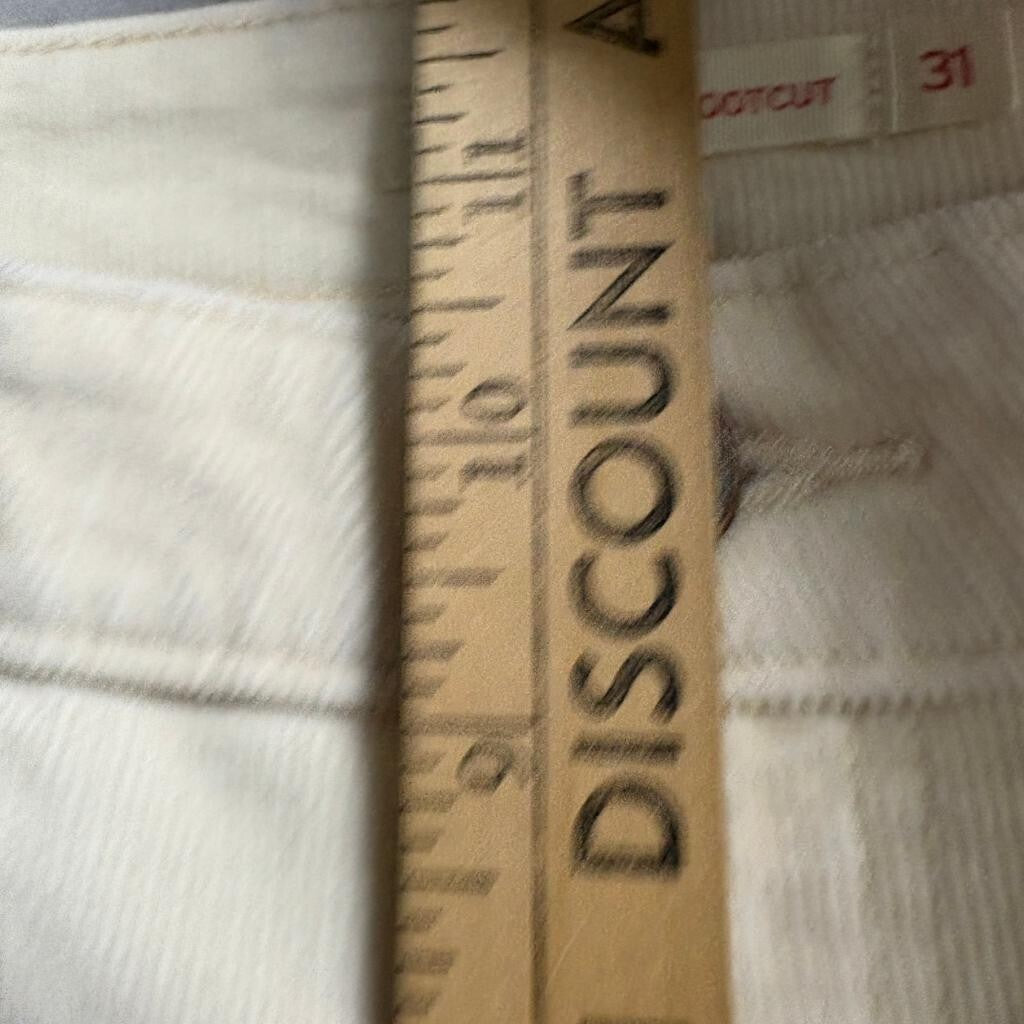 Levi's 725 High Rise Bootcut Corduroy Pants Womens 31x32 Cream Off White Stretch