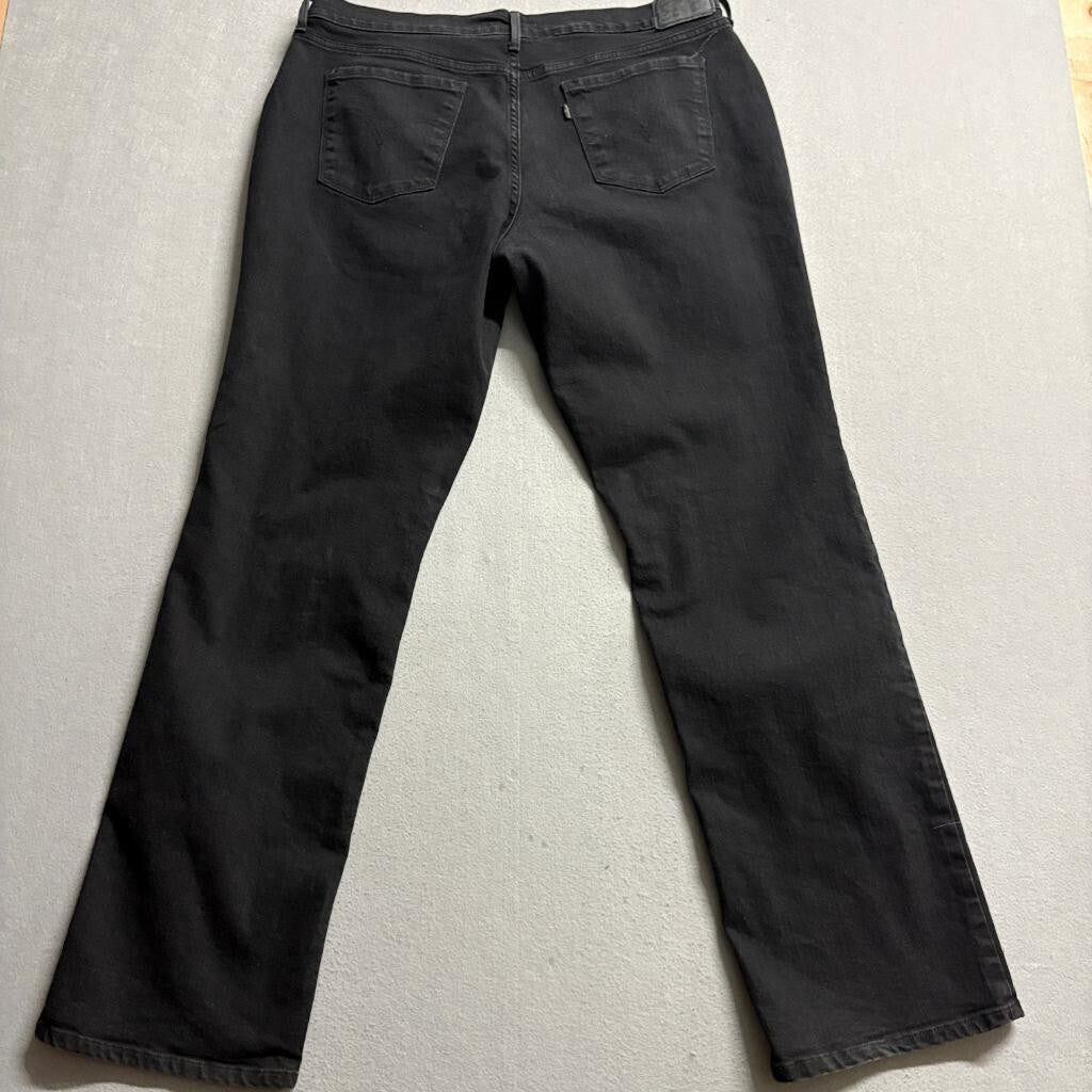 Levis 505 Straight Jeans Womens 16M Black Denim Stretch Pants W33 L32