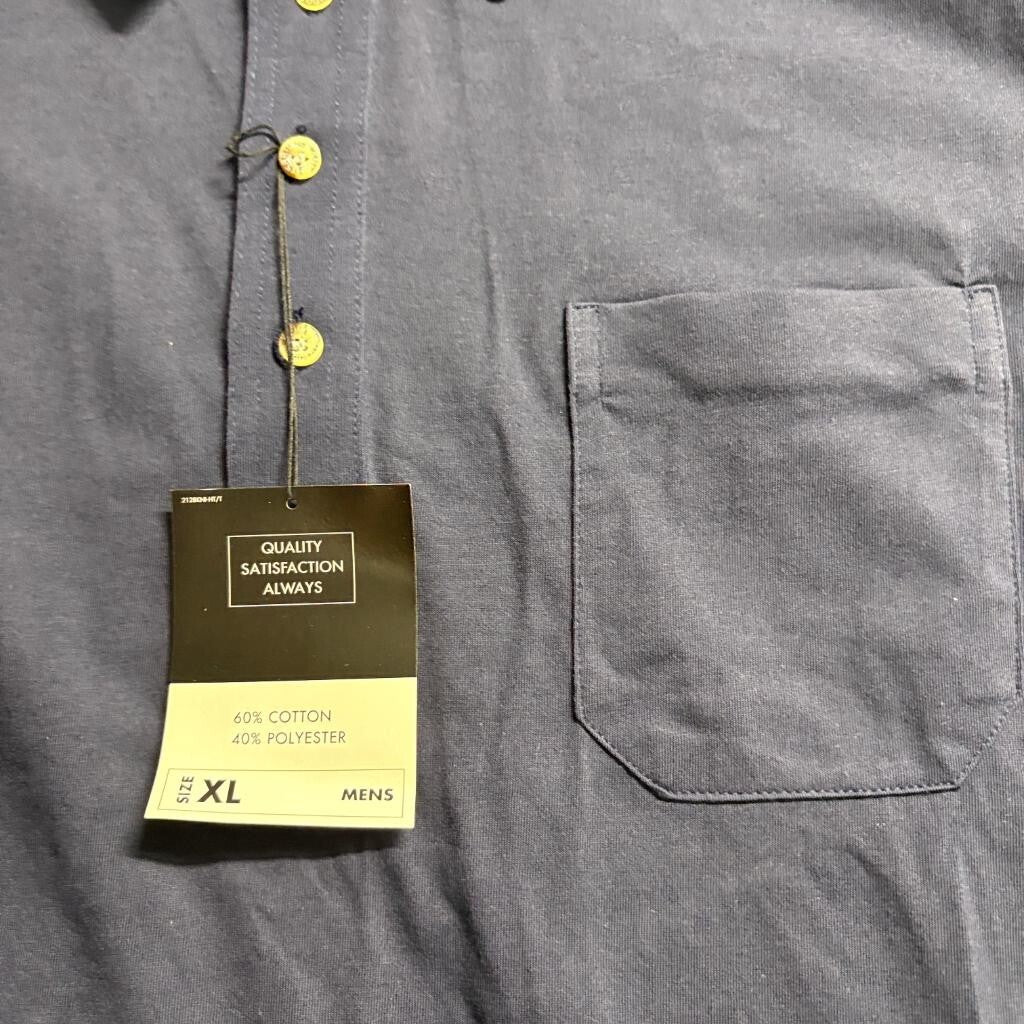 Knightsbridge Polo Shirt Mens XL Midnight Blue Cotton Blend Short Sleeve Pocket