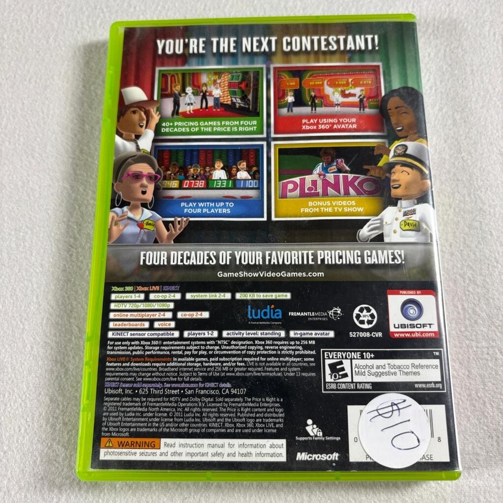 The Price is Right Decades Xbox 360 Game Complete CIB with Manual Ubisoft