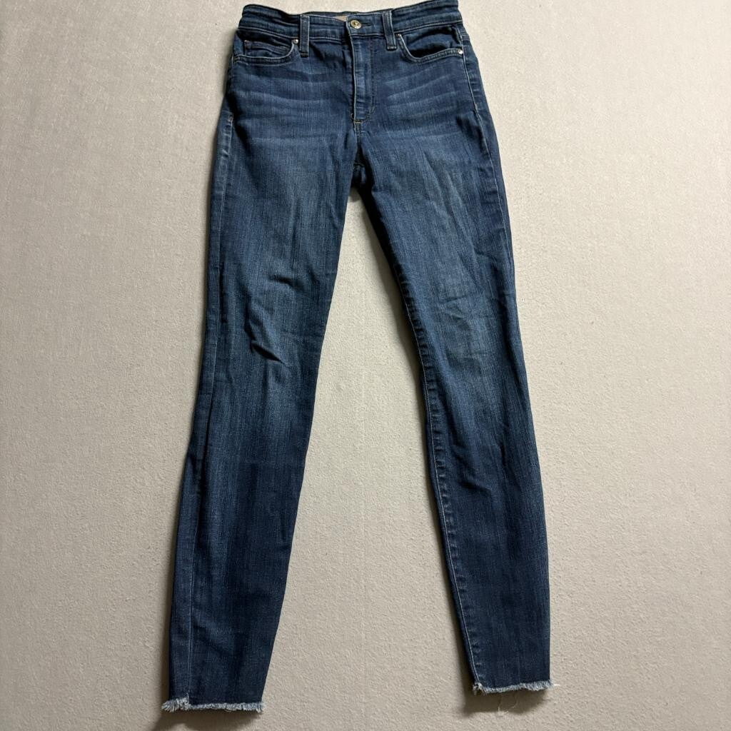 Joes Jeans Womens 26 High Rise Skinny Ankle Raw Hem Blue Denim Stretch Jeans