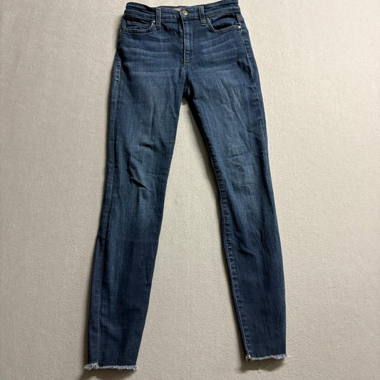 Joes Jeans Womens 26 High Rise Skinny Ankle Raw Hem Blue Denim Stretch Jeans