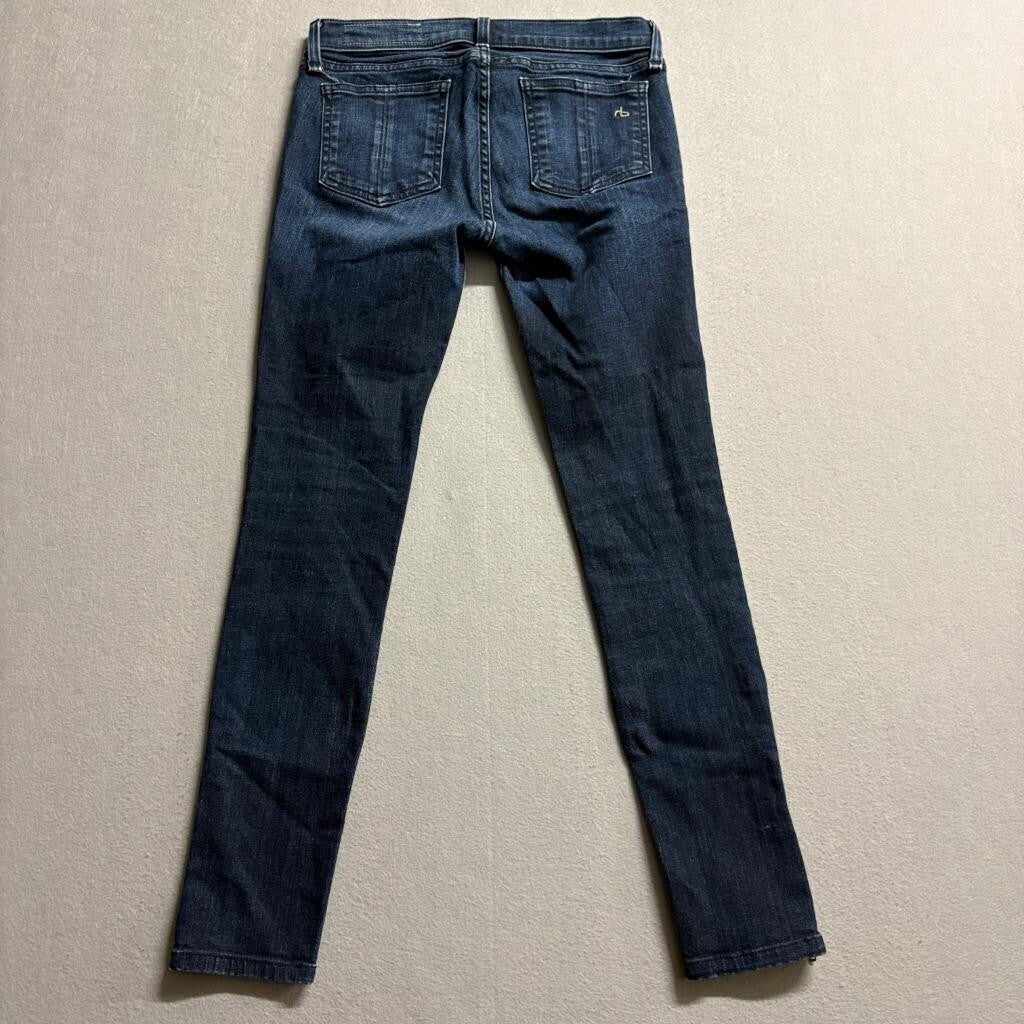Rag & Bone Kensington Skinny Jeans Womens 26 Blue Denim Moto Zipper Ankle