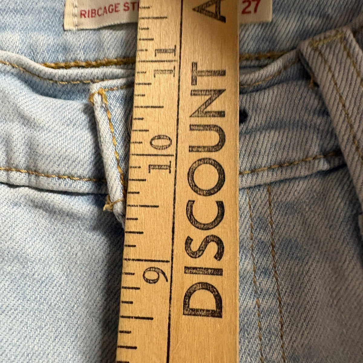 Levis Ribcage Straight Ankle Jeans Womens 27 Light Wash Denim High Rise Blue