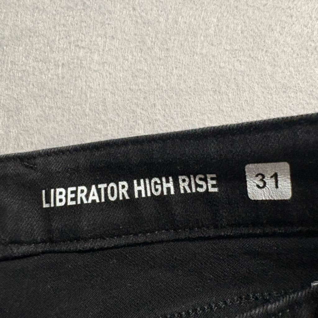 Volcom Liberator High Rise Jeans Womens Size 31 Black Denim Skinny Stretch