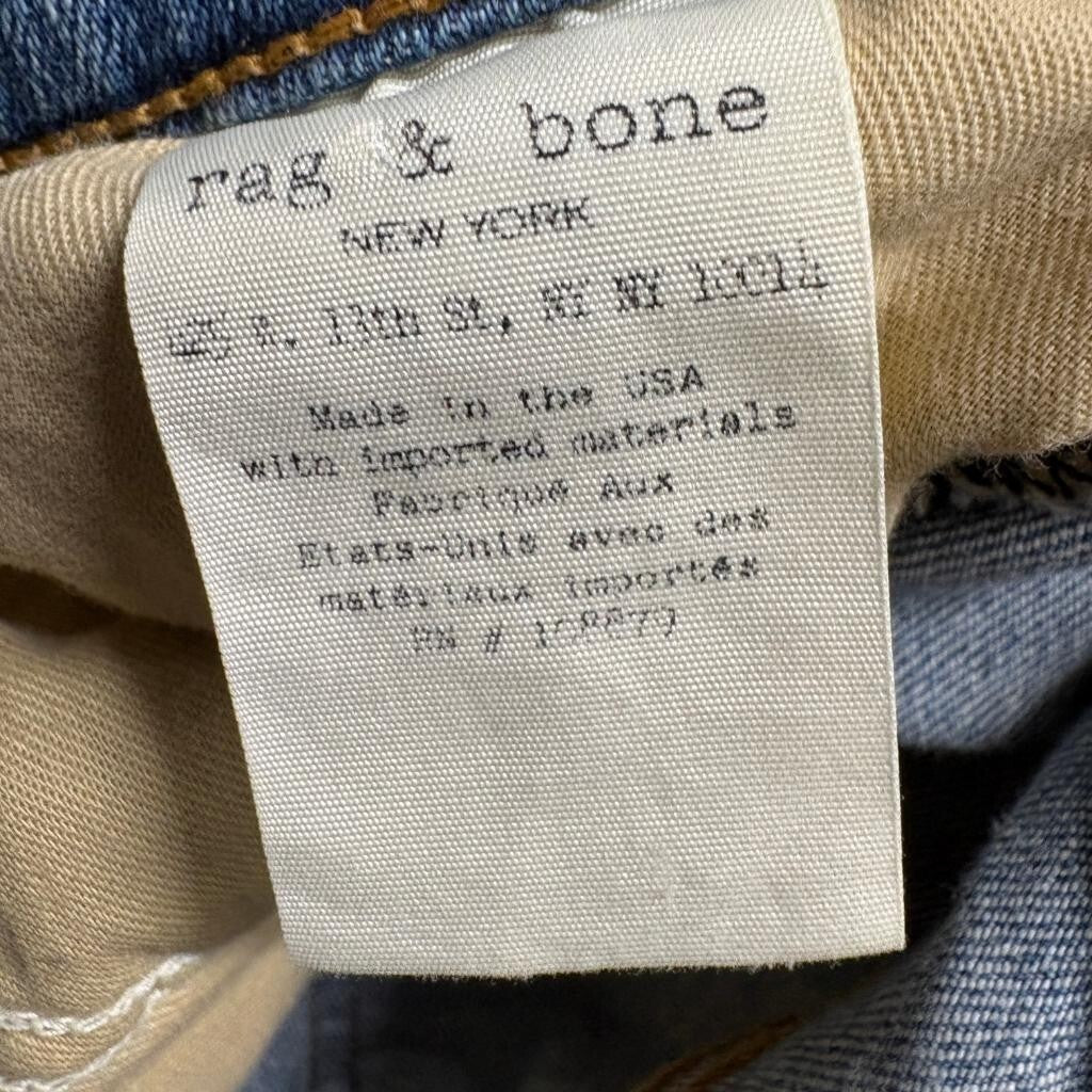 Rag & Bone Ankle Skinny Jeans Womens 30 Distressed Blue Denim Stretch