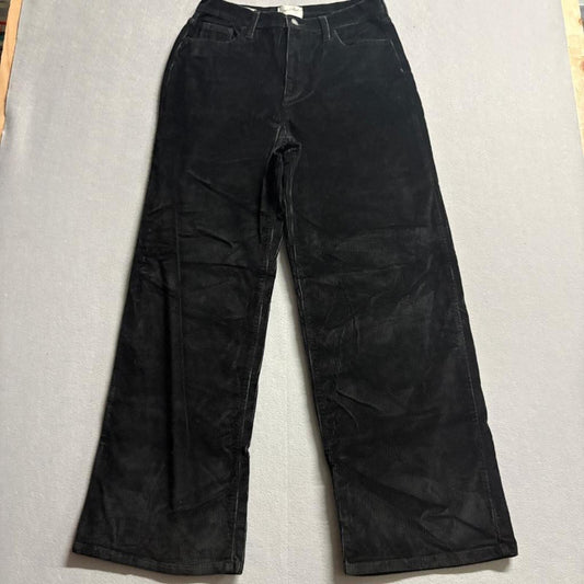 Universal Thread Corduroy Pants Womens 10/30R Black Relaxed Wide Leg High Rise