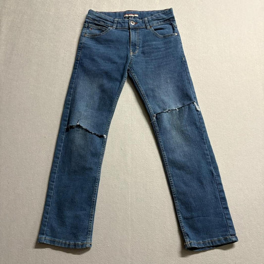 Tommy Hilfiger Boys Revolution Slim Jeans Size 12 Blue Denim Distressed Ripped