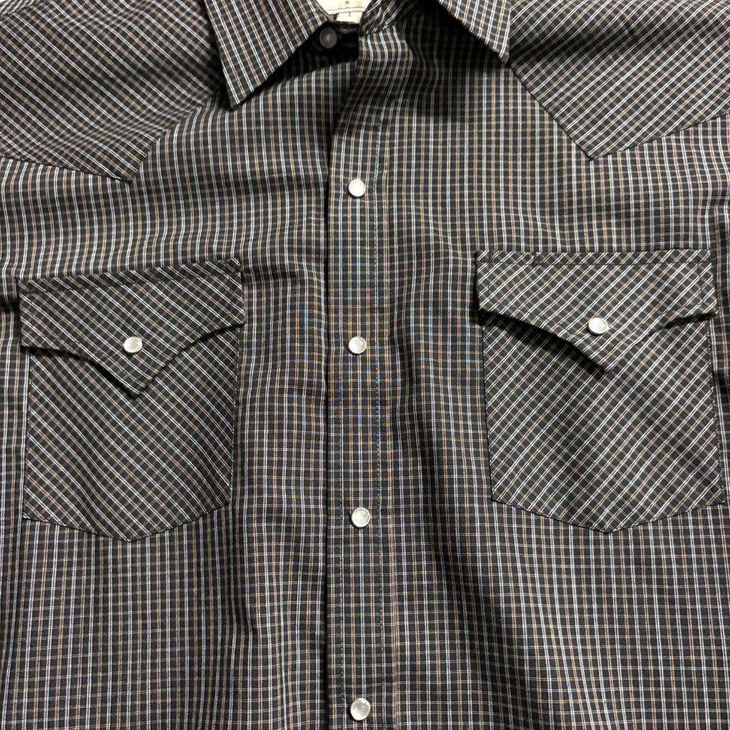 Ely Cattleman Western Shirt Mens Large Black Plaid Pearl Snap Long Sleeve Cotton