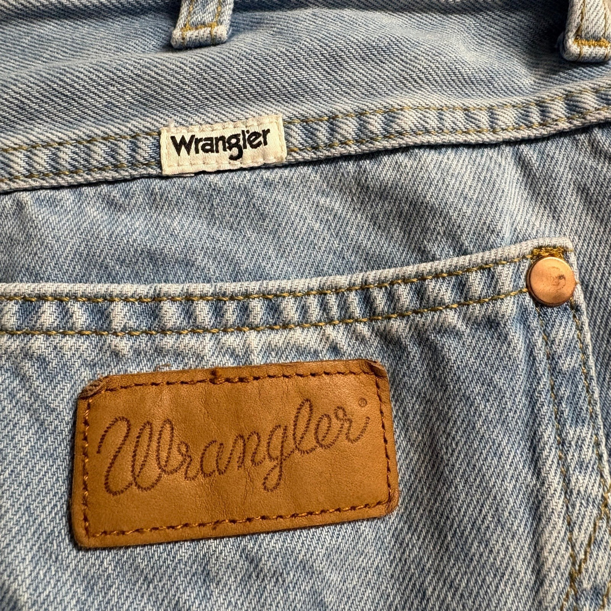 Wrangler Wild West High Rise Straight Leg Distressed Jeans Womens 28x28 Blue