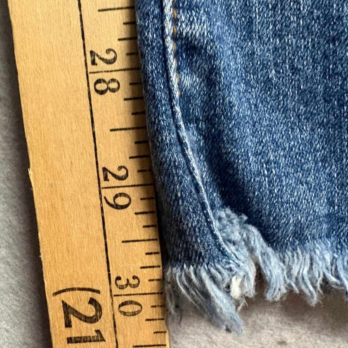 Almost Famous High Rise Flare Jeans Womens Size 3 Distressed Frayed Raw Hem Blue