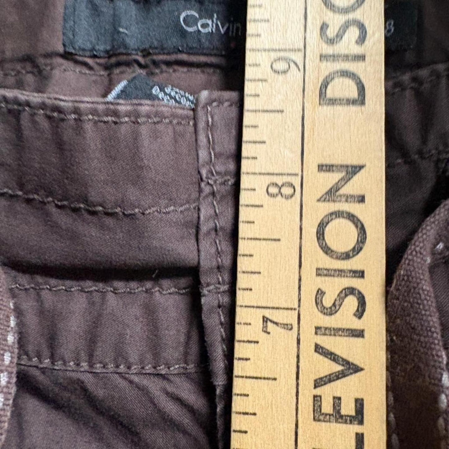 Calvin Klein Jeans Womens 8 Brown Cotton Cargo Capri Pants Drawstring Utility