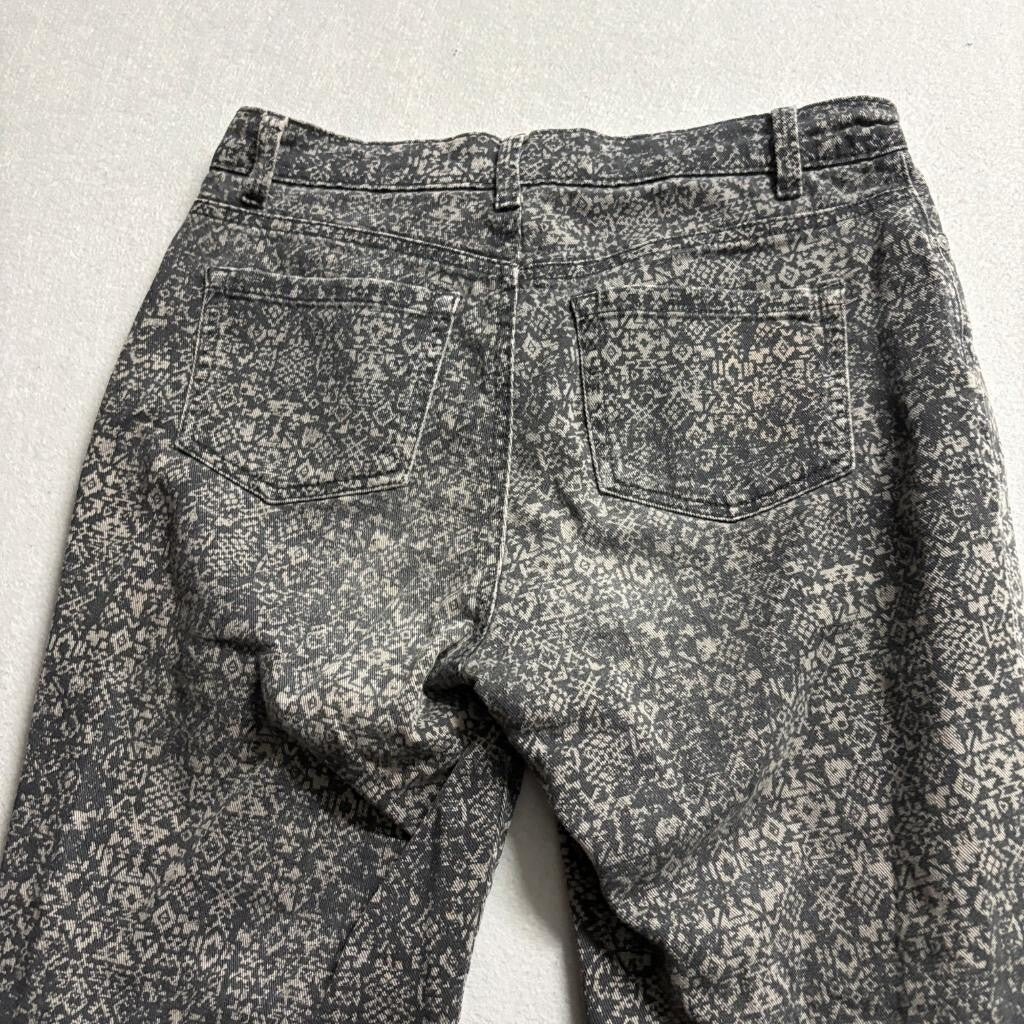 Gloria Vanderbilt Amanda Jeans Womens 4P Gray Patterned Raw Hem High Rise Crop