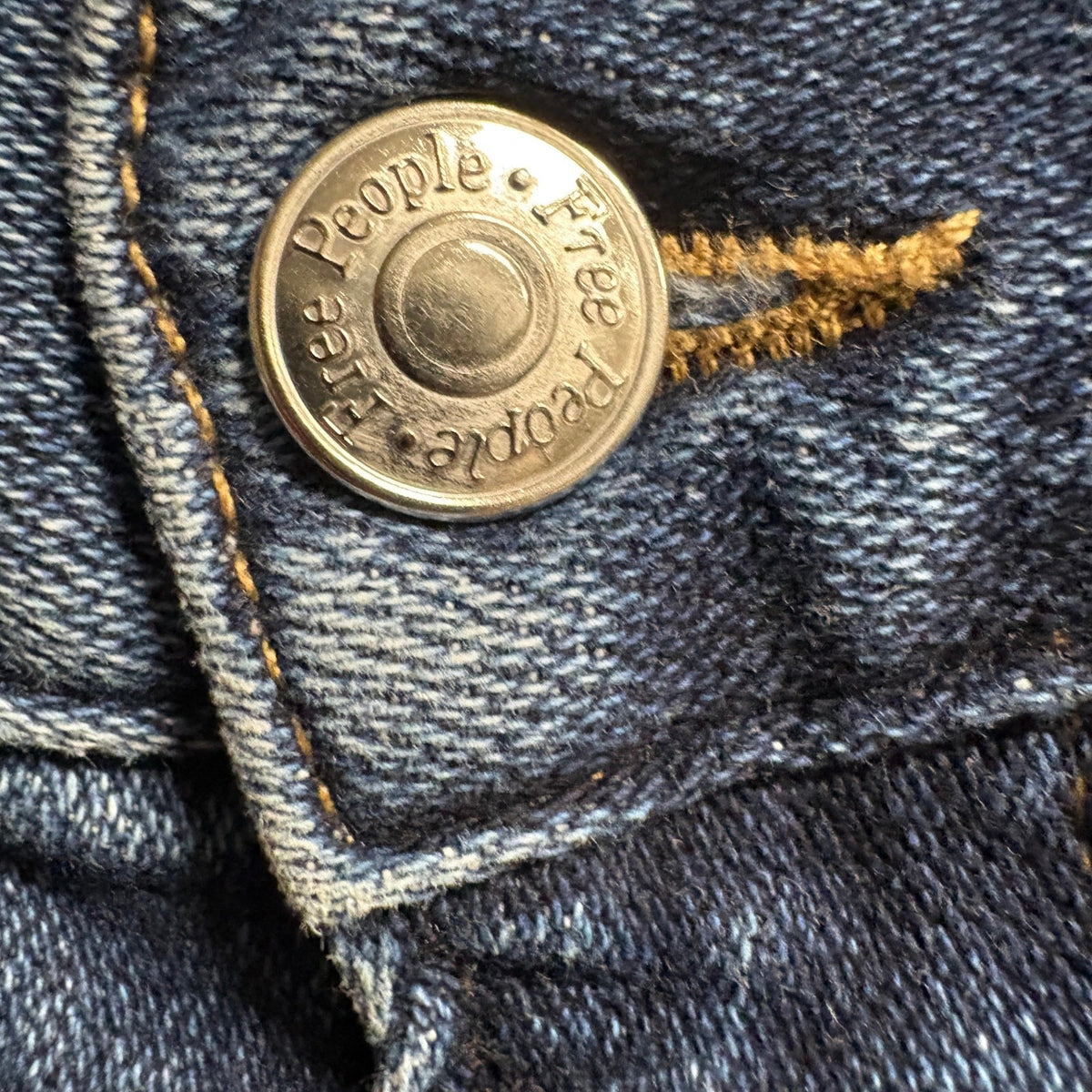 Free People Jeans Womens 30 Blue Denim Straight Leg Mid Rise Stretch Turkey Made