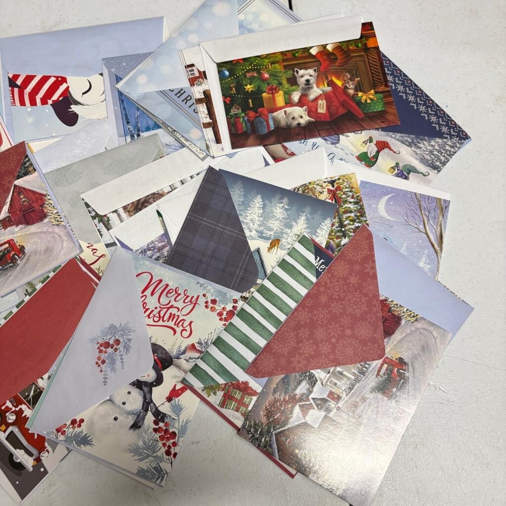 Huge Lot of Assorted Greeting Cards Christmas Birthday Holiday with Envelopes