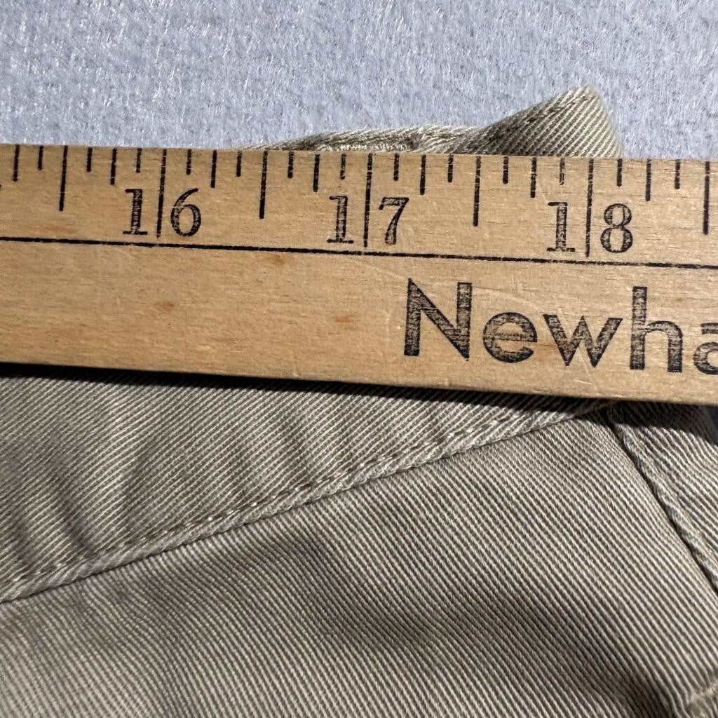 Merona Chino Pants Mens 38x32 Khaki Beige 100% Cotton Flat Front Casual Trousers