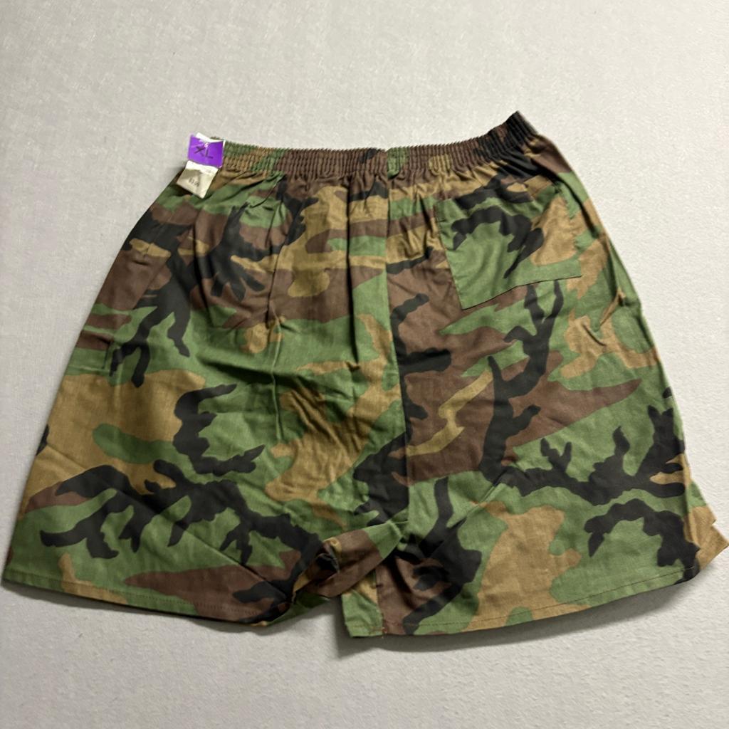Vintage Basic Editions Camo Shorts Mens XL Green Woodland Camouflage USA Made