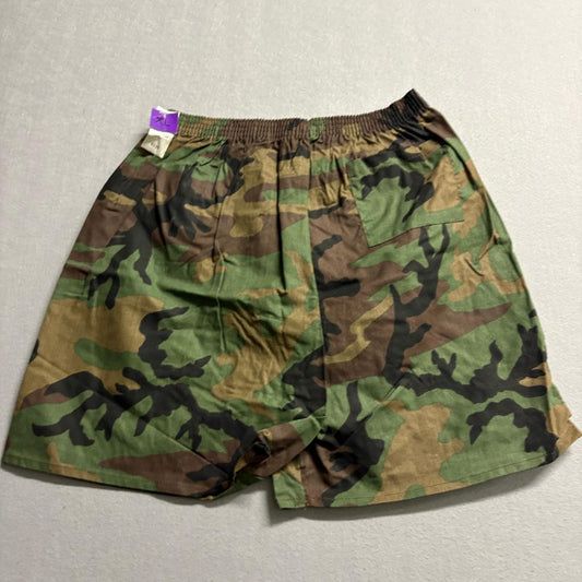 Vintage Basic Editions Camo Shorts Mens XL Green Woodland Camouflage USA Made