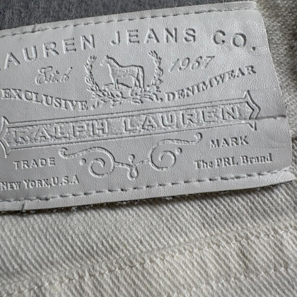 Lauren Jeans Co Ralph Lauren White Denim Pants Womens Size 8P Straight Leg